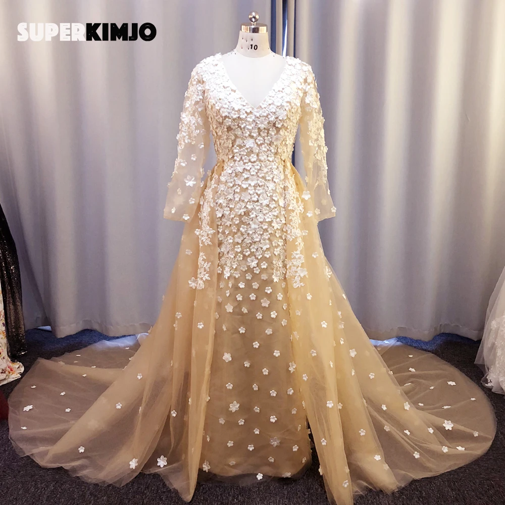 real prom dresses 2019 deep v neck long sleeve detachable train flowers evening dresses robe soirée
real prom dresses 2019 deep v neck long sleeve detachable train flowers evening dresses robe soirée