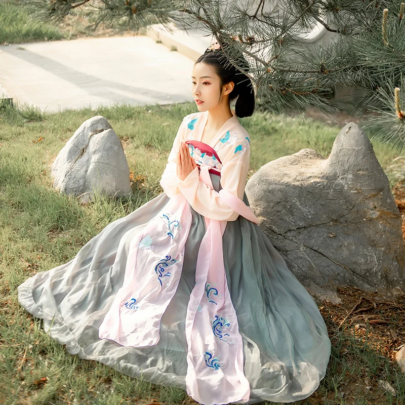New Traditional Ancient Hanfu Tang Suit Female Improved Folk Dance Costume Chinese Cherry Embroidery Elegant Fairy Dress DWY1911
New Traditional Ancient Hanfu Tang Suit Female Improved Folk Dance Costume Chinese Cherry Embroidery Elegant Fairy Dress DWY1911