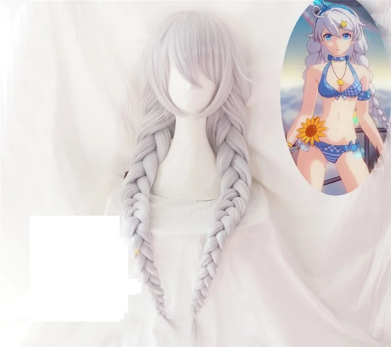 New Game Honkai Impact 3 Cosplay Wig Kiana Kaslana Braids Ponytails Silver Long Hair
New Game Honkai Impact 3 Cosplay Wig Kiana Kaslana Braids Ponytails Silver Long Hair
