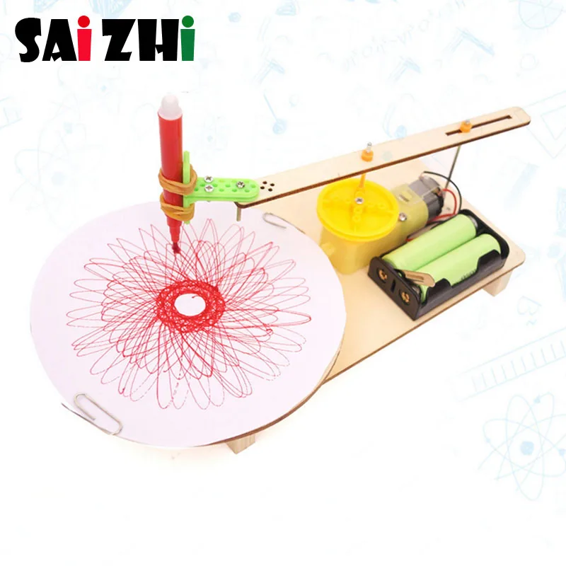 Фото Модель игрушки Saizhi сделай сам электрический игрушечный плоттер машина для