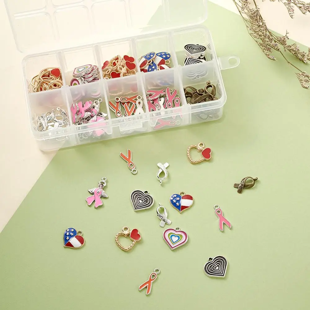 Pandahall 100pcs/box Heart & Ribbon Alloy Enamel Charms Dangle Pendants for DIY Bracelet Necklace Jewelry Making
Pandahall 100pcs/box Heart & Ribbon Alloy Enamel Charms Dangle Pendants for DIY Bracelet Necklace Jewelry Making