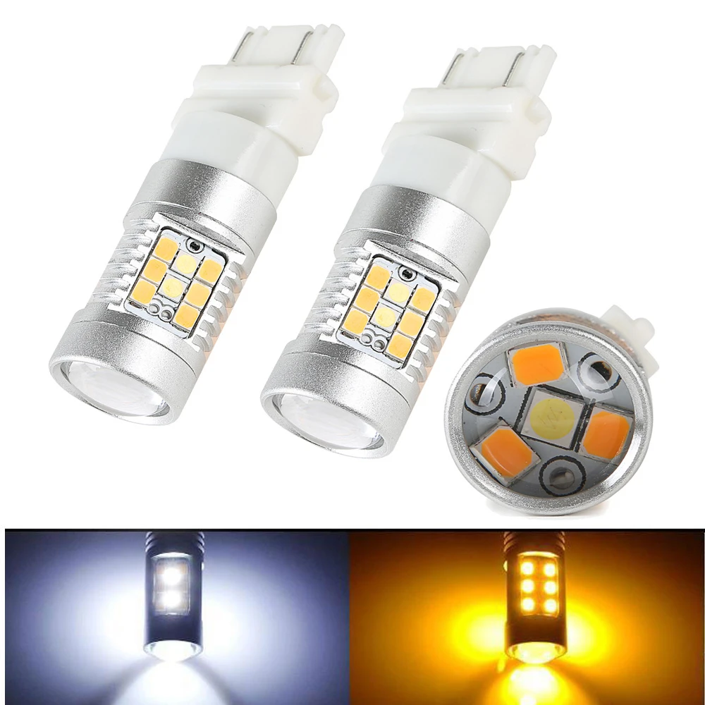 2 Pcs 3157 Turn Signal Light Switchback 28 LED Dual Color White Amber Projection Lens High Power Bulbs Driving Lights Car Lamp
2 Pcs 3157 Turn Signal Light Switchback 28 LED Dual Color White Amber Projection Lens High Power Bulbs Driving Lights Car Lamp
