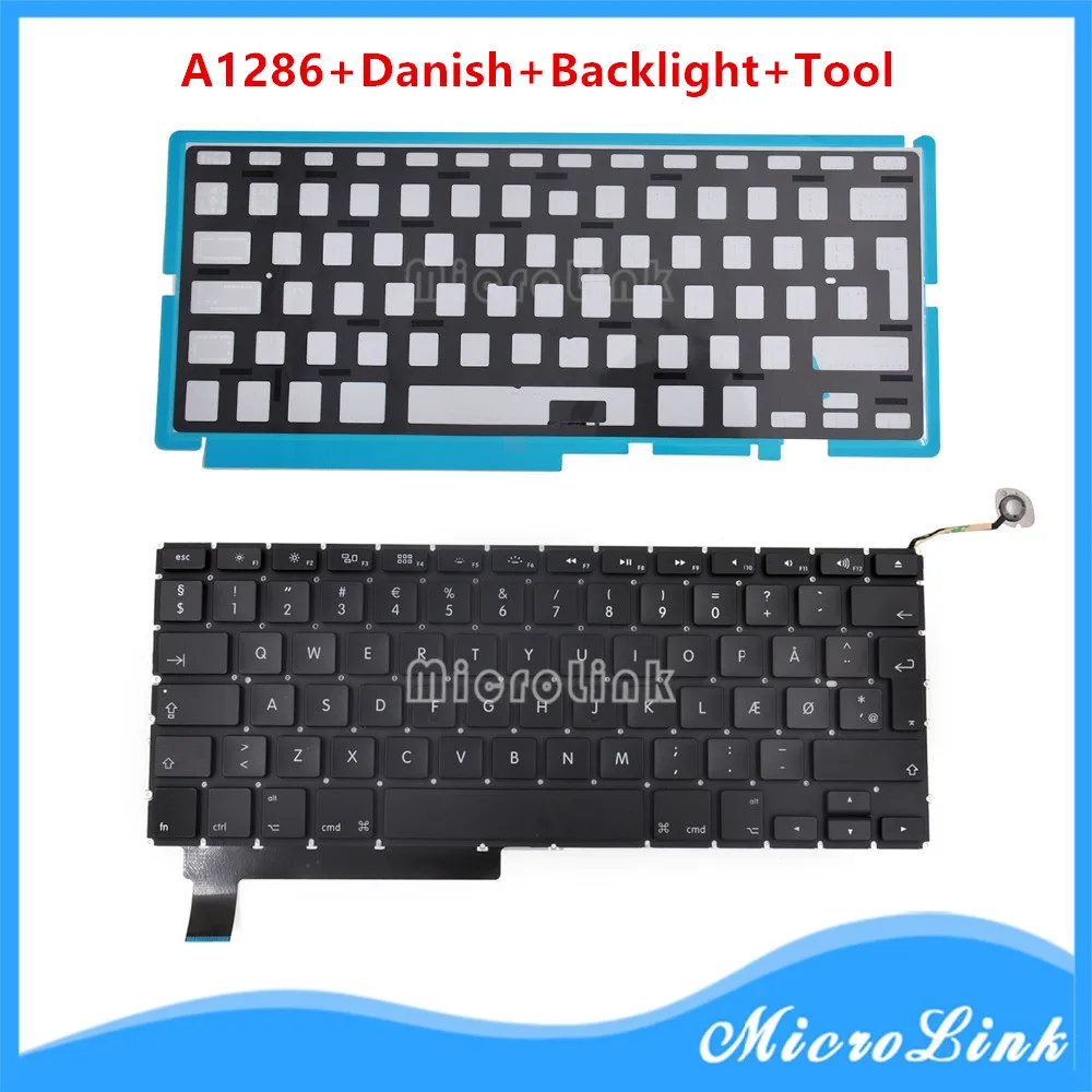 Датская клавиатура для Macbook Pro 15 "A1286 Danmark с подсветкой 2009 2010 2011 2012 2013 год|keyboard for