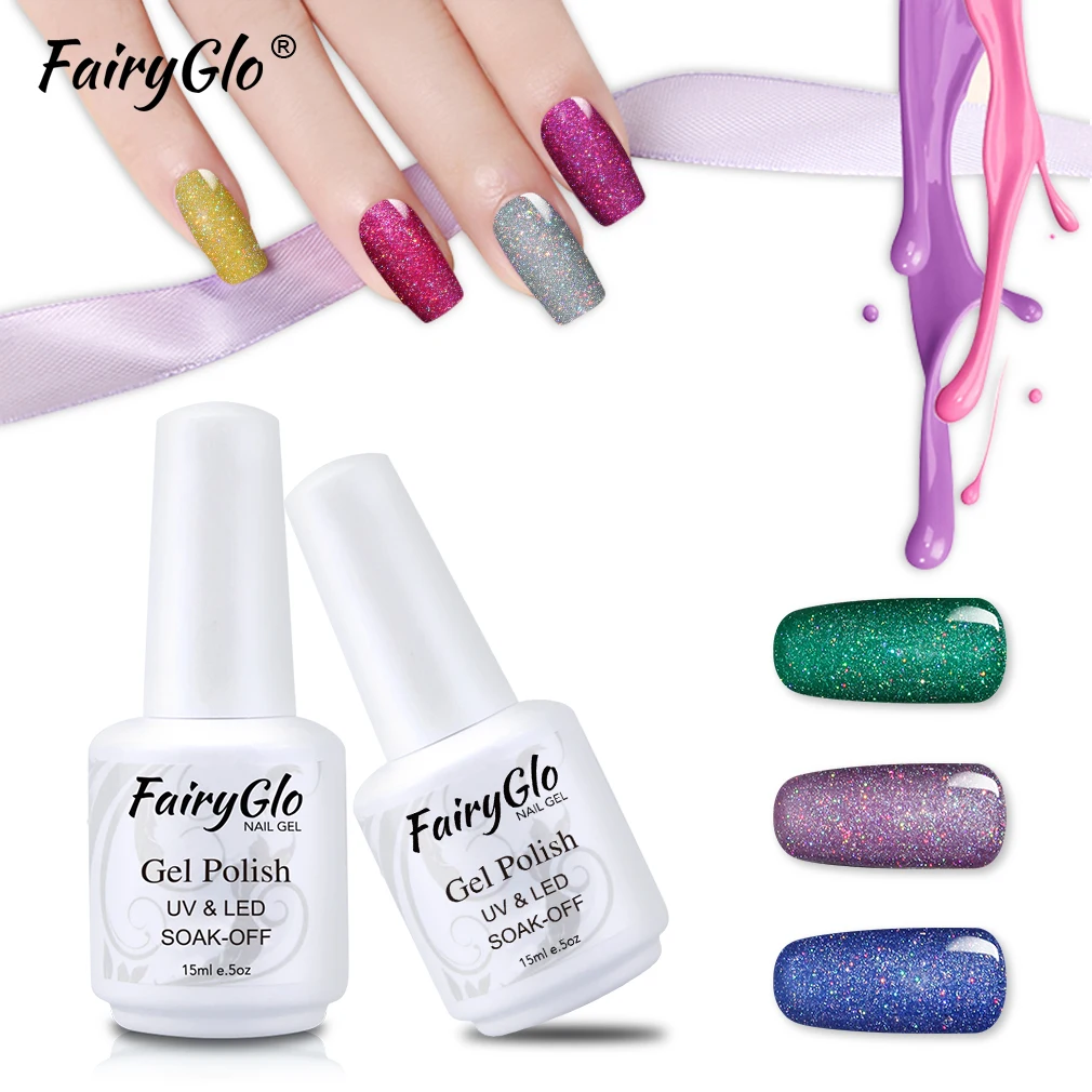 Блестящий неоновый лак для ногтей FairyGlo 15 мл отмачиваемый гелевая эмалированная