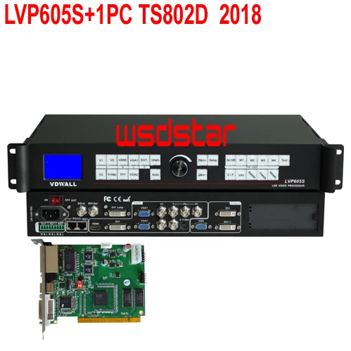 VDWALL LVP605S+1PC TS802D LED Video Processor Inputs: SDI/DVI/VGA/HDMI/YPbPr/S-Video/Composite 2304*1152 |