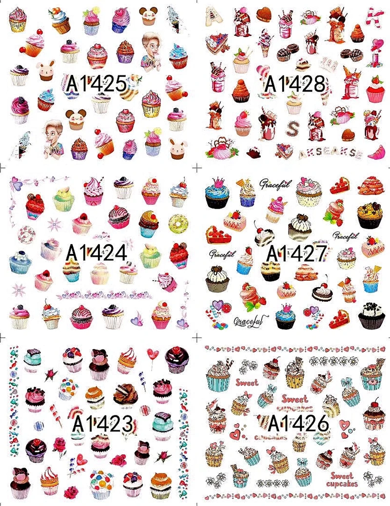 12PCS/lot beauty dessert water transfer nail art sticker decals for nails decoration accessoires manicure tools 1417-28
12PCS/lot beauty dessert water transfer nail art sticker decals for nails decoration accessoires manicure tools 1417-28