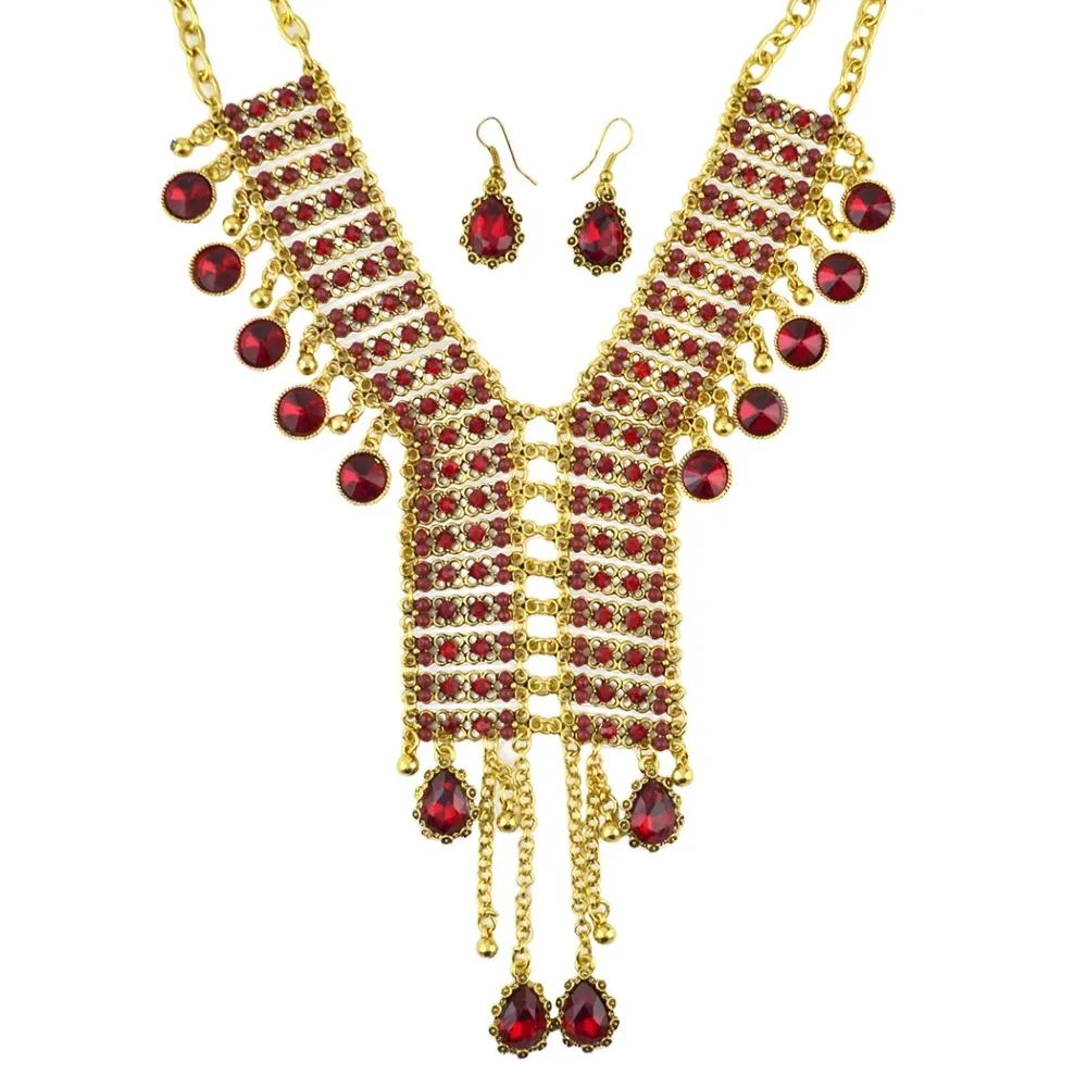 Big Crystal Long Tassel Choker Necklace Earrings Set For Women Boho Turkish African Egypt Ethnic Wedding Accessories Jewelry
Big Crystal Long Tassel Choker Necklace Earrings Set For Women Boho Turkish African Egypt Ethnic Wedding Accessories Jewelry