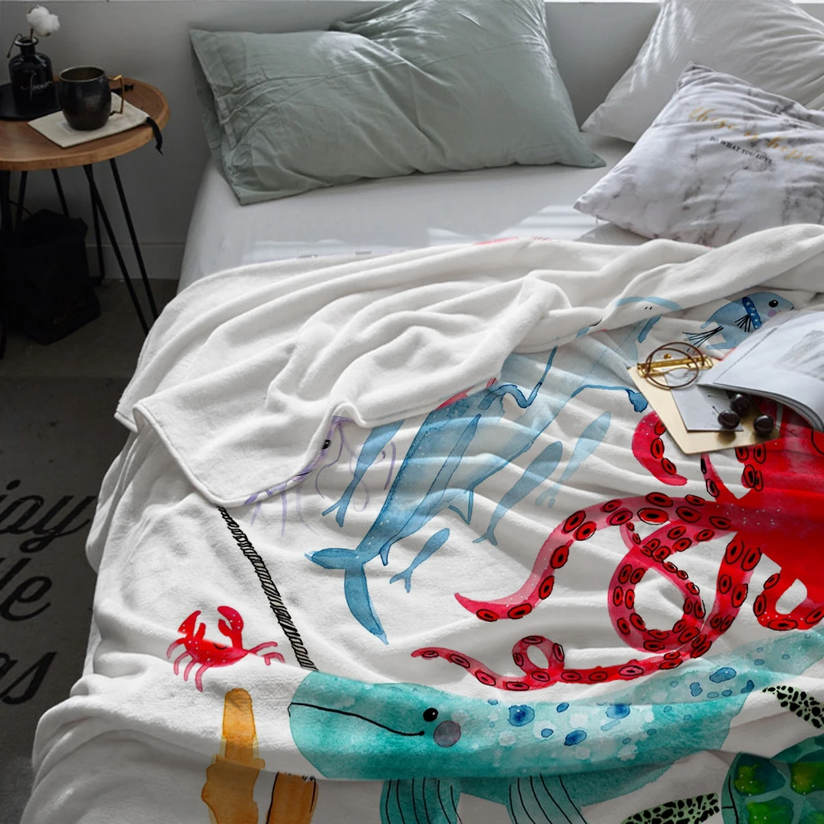 Ocean Creatures Sea Animals Characters Watercolor Throw Blanket Warm Microfiber Blanket Flannel Blanket Bedroom Decor
Ocean Creatures Sea Animals Characters Watercolor Throw Blanket Warm Microfiber Blanket Flannel Blanket Bedroom Decor