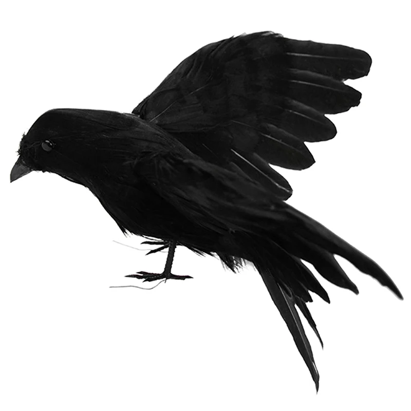 Искусственный Ворон сад флокированные птицы ворона-приманка Хэллоуин украшение