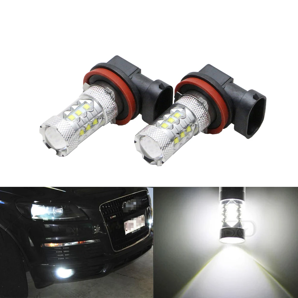 Фото Лампа светодиодная H11 для Audi A3 A4 A5 A6 Q3 Q5 Q7 S4 S5 S6 TT 12 В 24 2 шт.|Передние LED-фары авто| |
