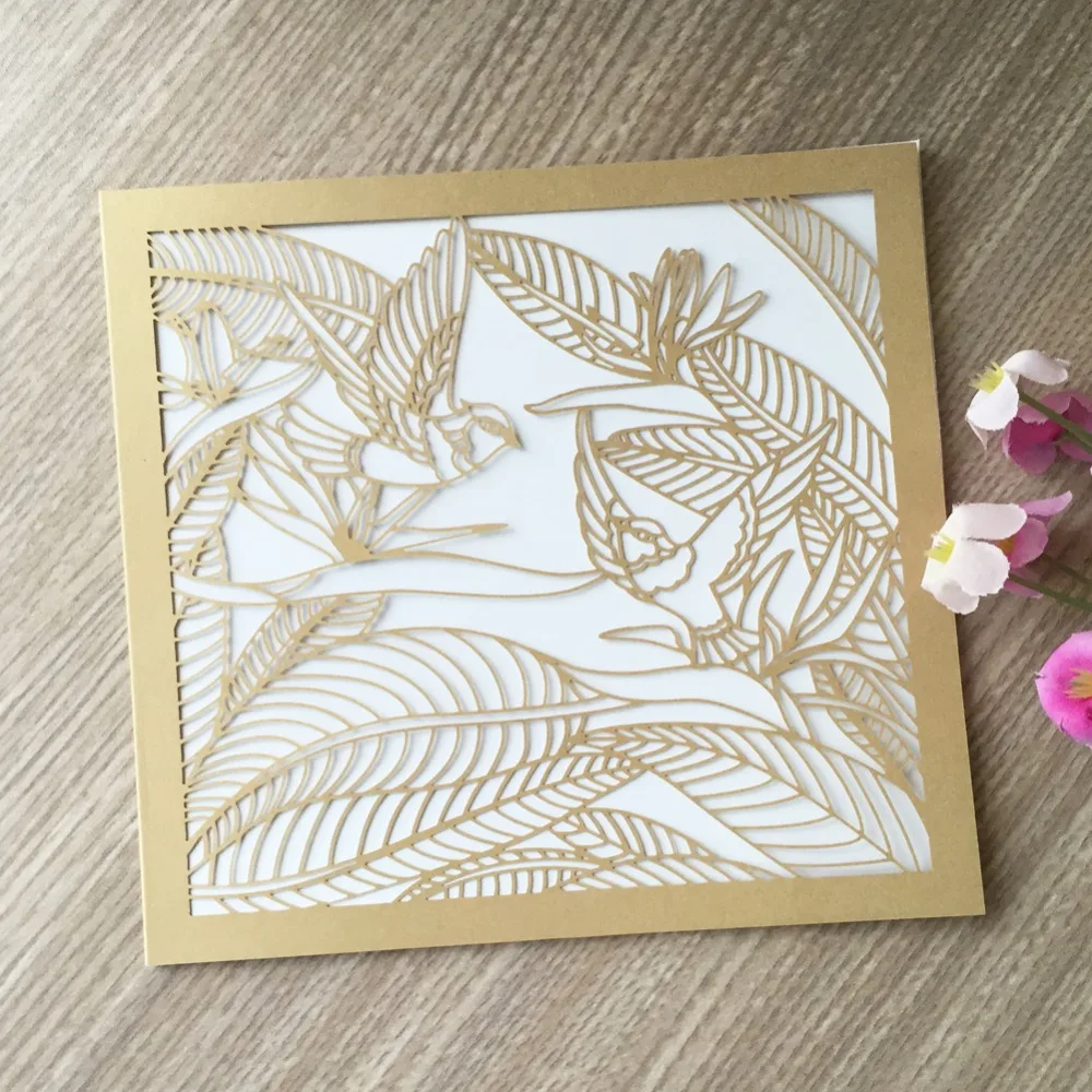 50pcs Bird Leaves Design Glossy Shimmer Pretty Happy Birthday Greeting Blessing Party Dinner Wedding Invitations Cover Card
50pcs Bird Leaves Design Glossy Shimmer Pretty Happy Birthday Greeting Blessing Party Dinner Wedding Invitations Cover Card