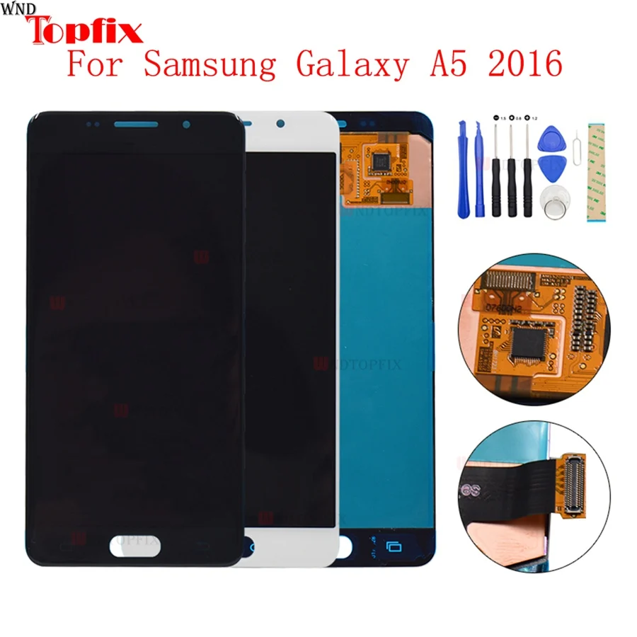 AMOLED LCD Display Touch Screen Digitizer For Samsung Galaxy A5 2016 A510 A510F A510M A510FD A510Y LCD Assembly Replacement Part
AMOLED LCD Display Touch Screen Digitizer For Samsung Galaxy A5 2016 A510 A510F A510M A510FD A510Y LCD Assembly Replacement Part
