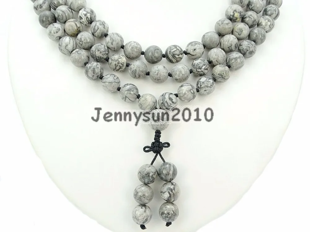 Natural Landscape 10mm Gems Stone Buddhist 108 Beads Prayer Mala Knot Necklace Multi-Purpose 5Strands/Pack
Natural Landscape 10mm Gems Stone Buddhist 108 Beads Prayer Mala Knot Necklace Multi-Purpose 5Strands/Pack