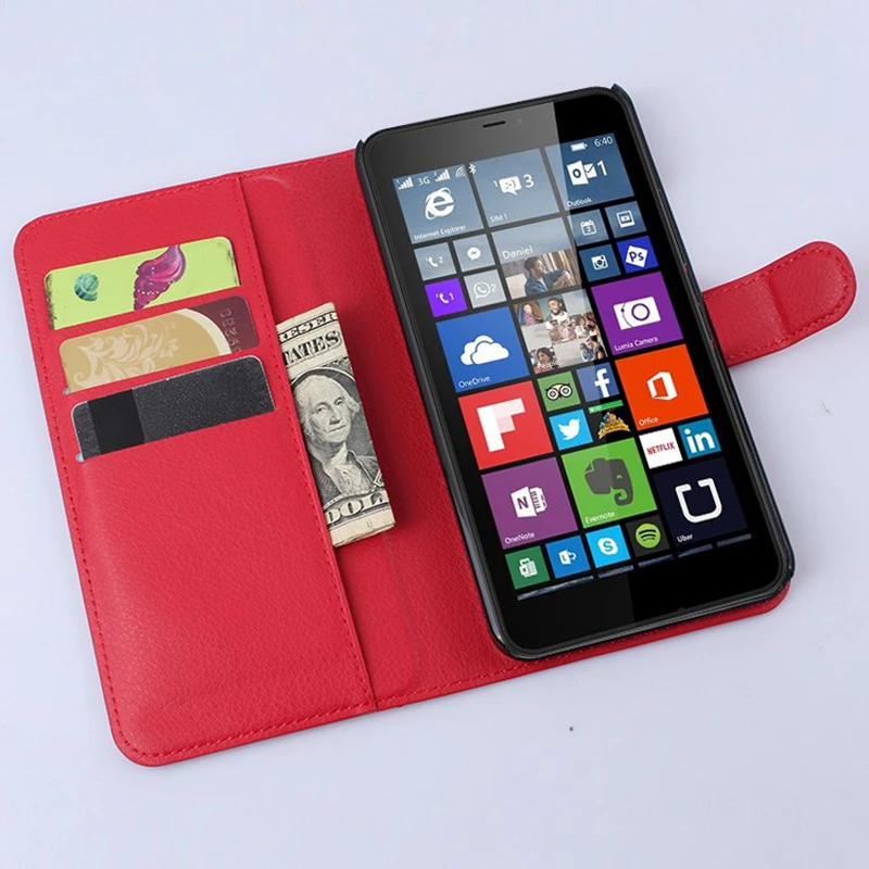 Dulcii чехол для microsoft Lumia 640 XL с двумя sim-картами Nokia LTE сумка личи кошелек мобильного