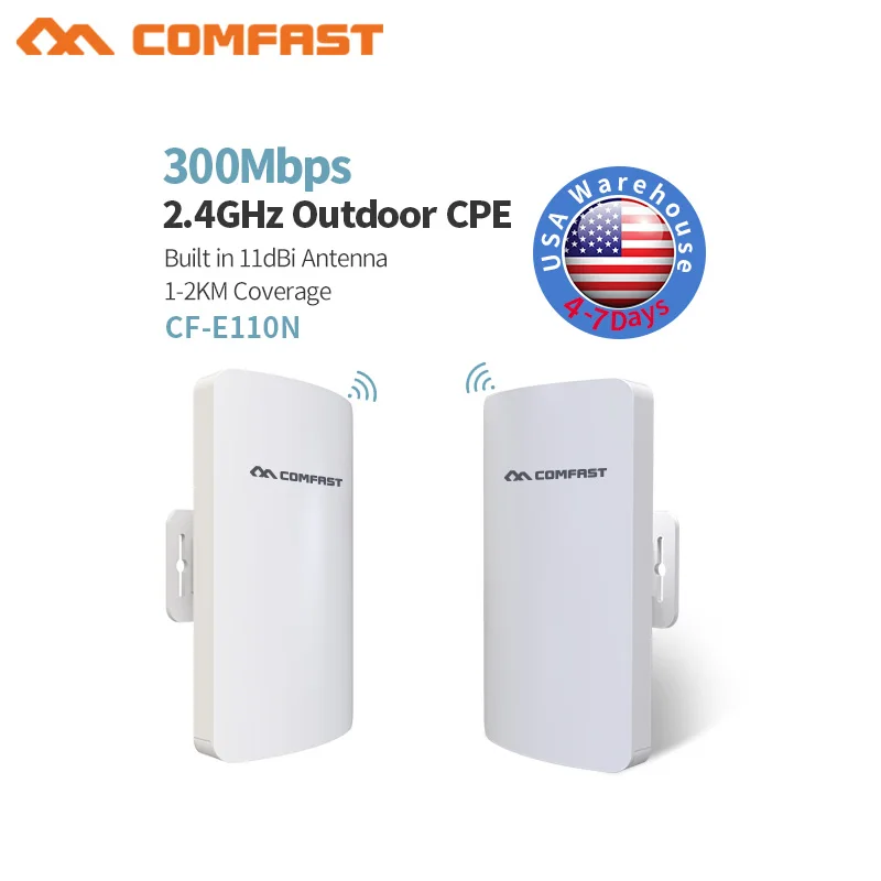 COMFAST 1-3KM Long Distance Wifi Coverage 5GHz 2.4G 300Mbps Wireless Outdoor Access Point,Wi-Fi Repeater Antenna,Easy Setup
COMFAST 1-3KM Long Distance Wifi Coverage 5GHz 2.4G 300Mbps Wireless Outdoor Access Point,Wi-Fi Repeater Antenna,Easy Setup