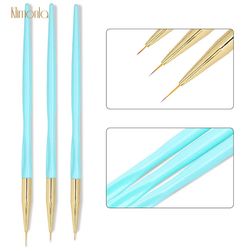 New 3pcs Blue Nail Painting Drawing Pen For UV Gel Polish Nail Art Liner Brush Carving Flower Decoration DIY Manicure Set
New 3pcs Blue Nail Painting Drawing Pen For UV Gel Polish Nail Art Liner Brush Carving Flower Decoration DIY Manicure Set