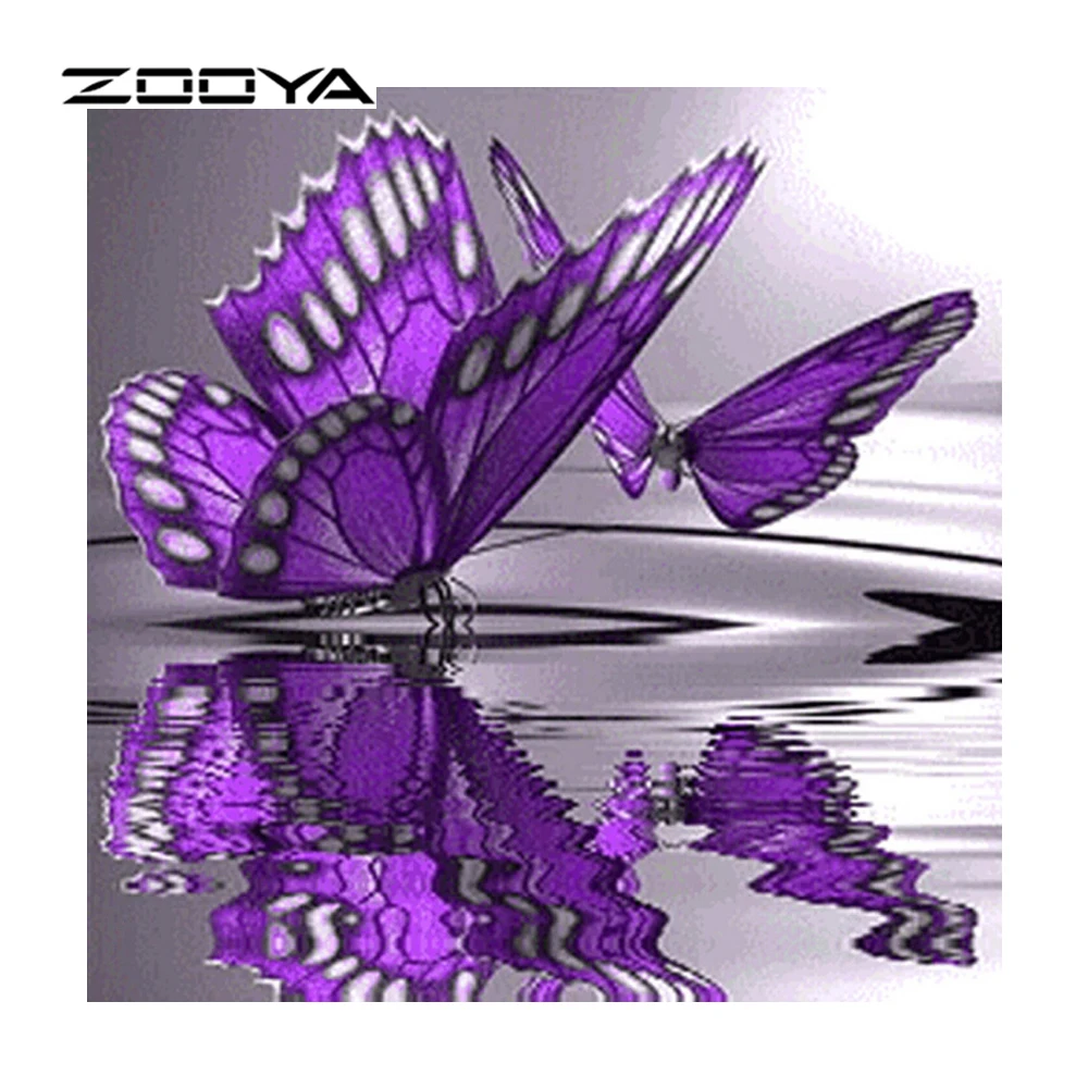 ZOOYA Diy Алмазная фиолетовая бабочка точка воды 5d квадратная мозаика вышивка