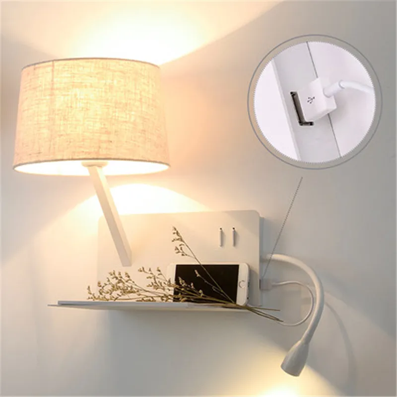 Loft Decor With USB Switch Modern LED Wall Light Fixtures Bedside Wall Lamp Fabric Shade Iron Wall Sconce Home Indoor Lighting
Loft Decor With USB Switch Modern LED Wall Light Fixtures Bedside Wall Lamp Fabric Shade Iron Wall Sconce Home Indoor Lighting