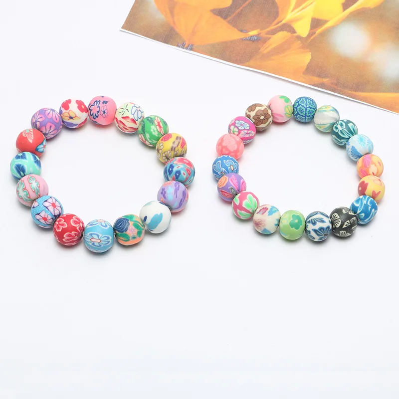 Ethnic Chinese Style Gift Jingdezhen Painted Handmade Beads Srand Bracelet Elastic Rope Chain Delicate Women Pulseras Mujer | Украшения и