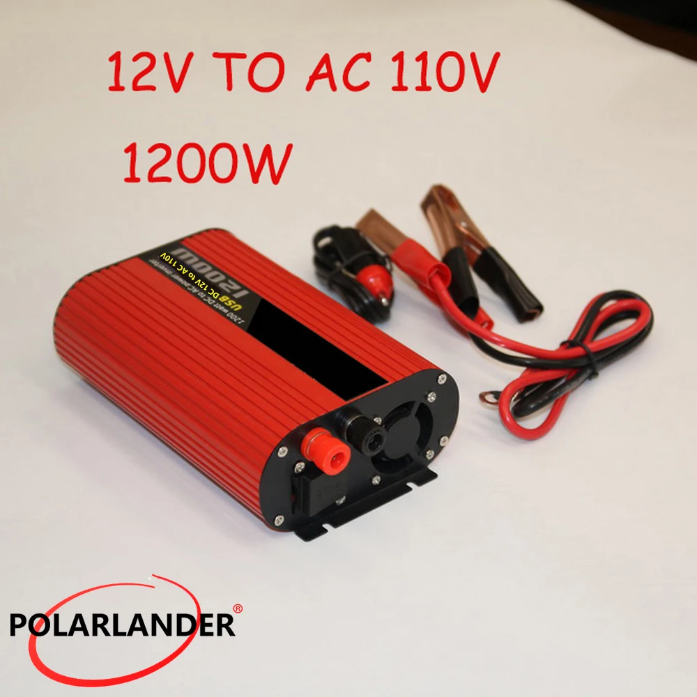 1200W Polarlander Car Power Inverter DC 12V/24V to AC 110V/220V Converter Transformer Charger for car battery Car Accessories
1200W Polarlander Car Power Inverter DC 12V/24V to AC 110V/220V Converter Transformer Charger for car battery Car Accessories
