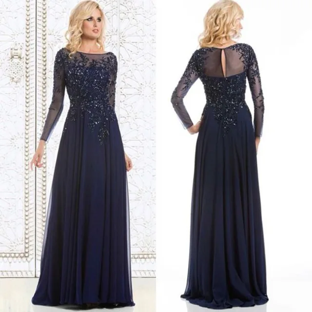 Dark Navy Long Sleeve Mother Of The Bride Dresses 2021 robe mere de la mariee Sheer Illusion Formal Women Party Dinner Dress
Dark Navy Long Sleeve Mother Of The Bride Dresses 2021 robe mere de la mariee Sheer Illusion Formal Women Party Dinner Dress