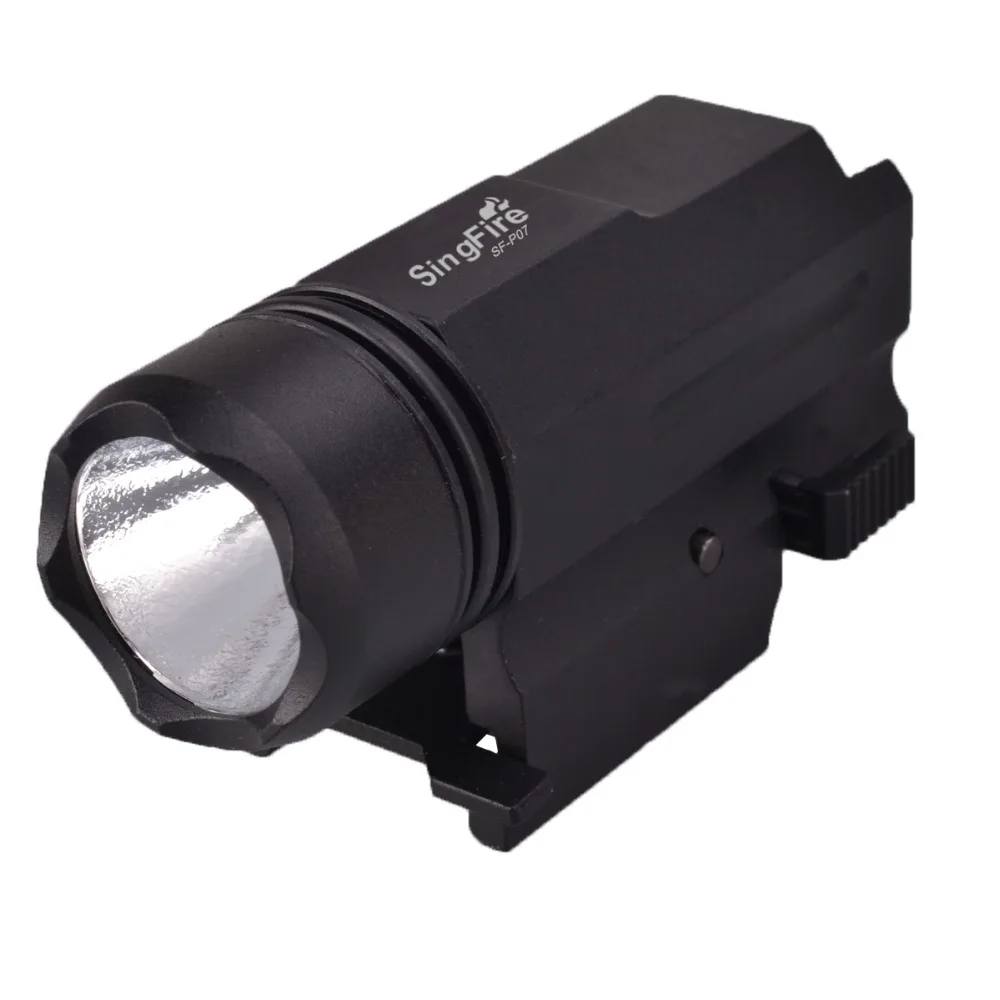 

SingFire SF-P07 CREE XR-E Q5 200LM 2-Mode LED Tactical Pistol Flashlight - Black (1 x CR123A)