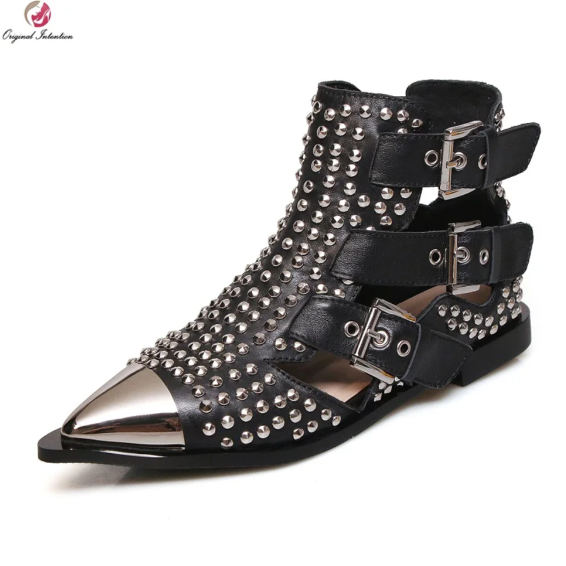 Original Intention Fashion Women Ankle Boots Summer Pointed Toe Flat Heels Boots Buckles Black White Shoes Woman Plus Size 10.5
Original Intention Fashion Women Ankle Boots Summer Pointed Toe Flat Heels Boots Buckles Black White Shoes Woman Plus Size 10.5