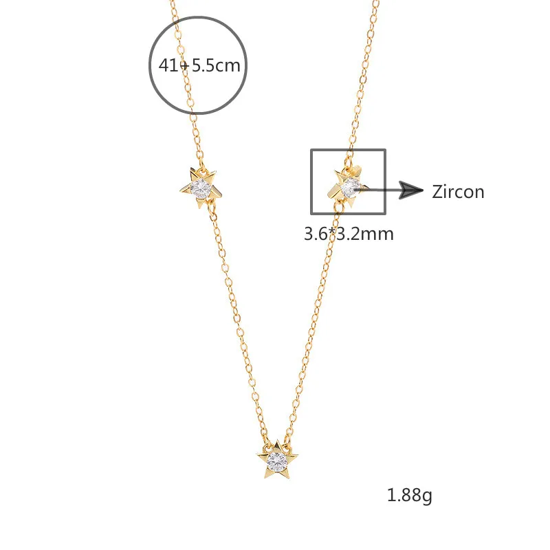 Star Cubic Zirconia 18k Gold 100% 925 Sterling Silver Necklace Women Fashion Chain Fine Jewelry Necklaces & Pendants Flyleaf
Star Cubic Zirconia 18k Gold 100% 925 Sterling Silver Necklace Women Fashion Chain Fine Jewelry Necklaces & Pendants Flyleaf