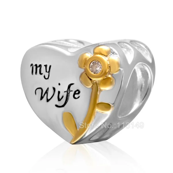 My Wife Engraved Character Heart-shaped White Zircon Pave 925 Sterling Silver European Charm Beads SGPB4101
My Wife Engraved Character Heart-shaped White Zircon Pave 925 Sterling Silver European Charm Beads SGPB4101