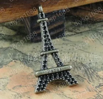 

100pcs/lot Zinc alloy bead Antique Bronze Plated Eiffel Tower Shape Charms Pendants Fit Jewelry Making DIY 31*17MM JTA3231
