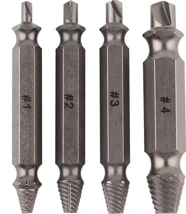 250sets Newest 4 PCS Drill Bit Set Steel Broken Speed Out Damaged Screw Extractor Broken Bolt Remover Sets
250sets Newest 4 PCS Drill Bit Set Steel Broken Speed Out Damaged Screw Extractor Broken Bolt Remover Sets