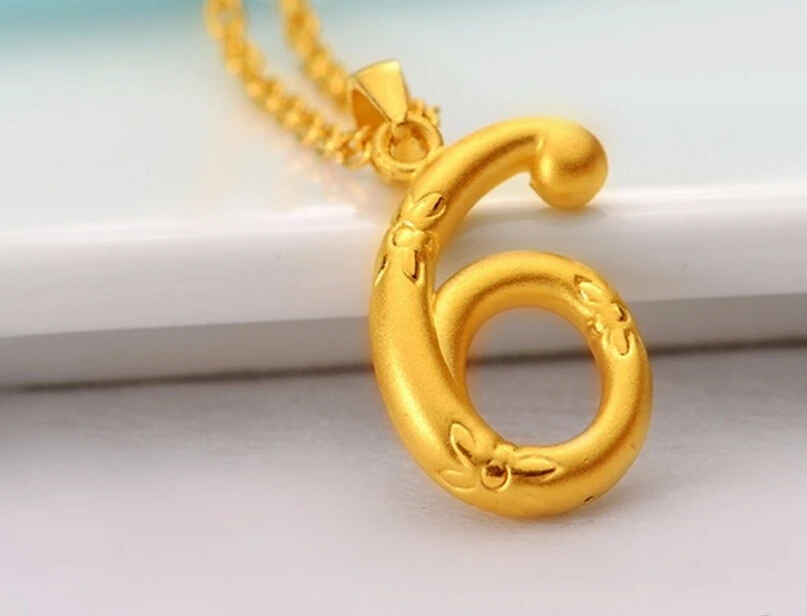 Горячая продажа новый чистый 24K желтое золото кулон/3D счастливый номер 6 кулон/1,5-2,3g
Горячая продажа новый чистый 24K желтое золото кулон/3D счастливый номер 6 кулон/1,5-2,3g