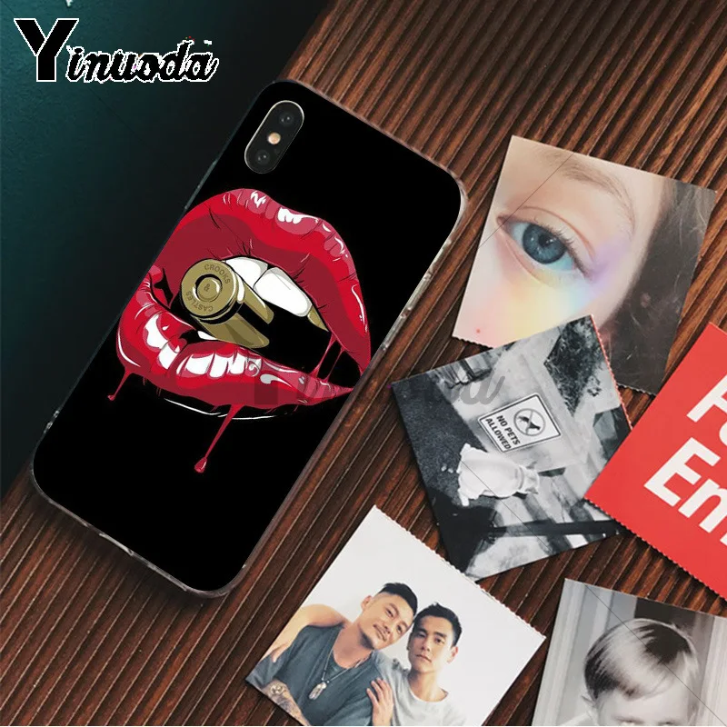 

Yinuoda Sexy Girl Kylie Jenner Lips Kiss Newly Arrived Cell Phone Case for Apple iPhone 8 7 6 6S Plus X XS MAX 5 5S SE XR Cover