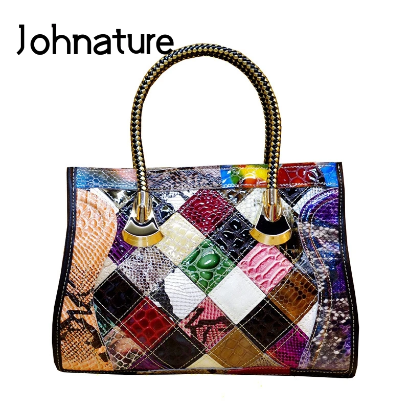 Johnature 2021 New Genuine Leather Colorful Patchwork Women Handbag Fashion Large Capacity Zipper Shoulder & Crossbody Bags
Johnature 2021 New Genuine Leather Colorful Patchwork Women Handbag Fashion Large Capacity Zipper Shoulder & Crossbody Bags