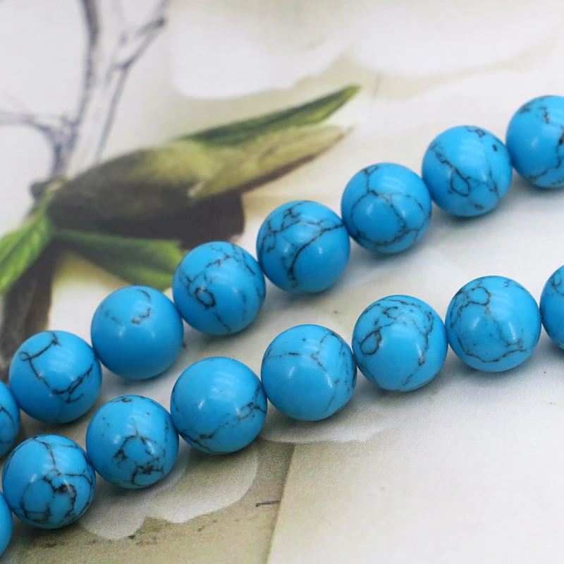 Charming!Blue Turkey Stone Black Lines Round 10mm Loose Beads 15" DIY Fit Handmade Fashion Jewelry Making Bracelet Necklace
Charming!Blue Turkey Stone Black Lines Round 10mm Loose Beads 15" DIY Fit Handmade Fashion Jewelry Making Bracelet Necklace