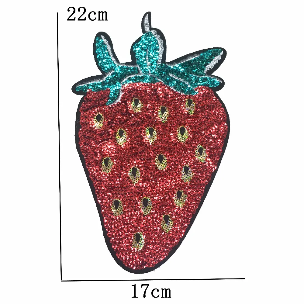 Sequins Patch Iron on Strawberry Embroideried Applique Big Motif Sewing Stickers Fabric Cloth Patches DIY Decoration Patch Large
Sequins Patch Iron on Strawberry Embroideried Applique Big Motif Sewing Stickers Fabric Cloth Patches DIY Decoration Patch Large