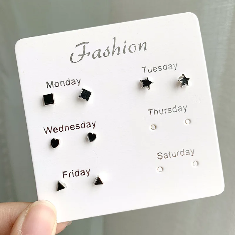 Women Heart Star Mini Earrings Set Fashion Girl Small Jewelry Square Leaf Pearl 6-pairs Stud Earring Sets Lady Mini Jewelry Gift 
Women Heart Star Mini Earrings Set Fashion Girl Small Jewelry Square Leaf Pearl 6-pairs Stud Earring Sets Lady Mini Jewelry Gift