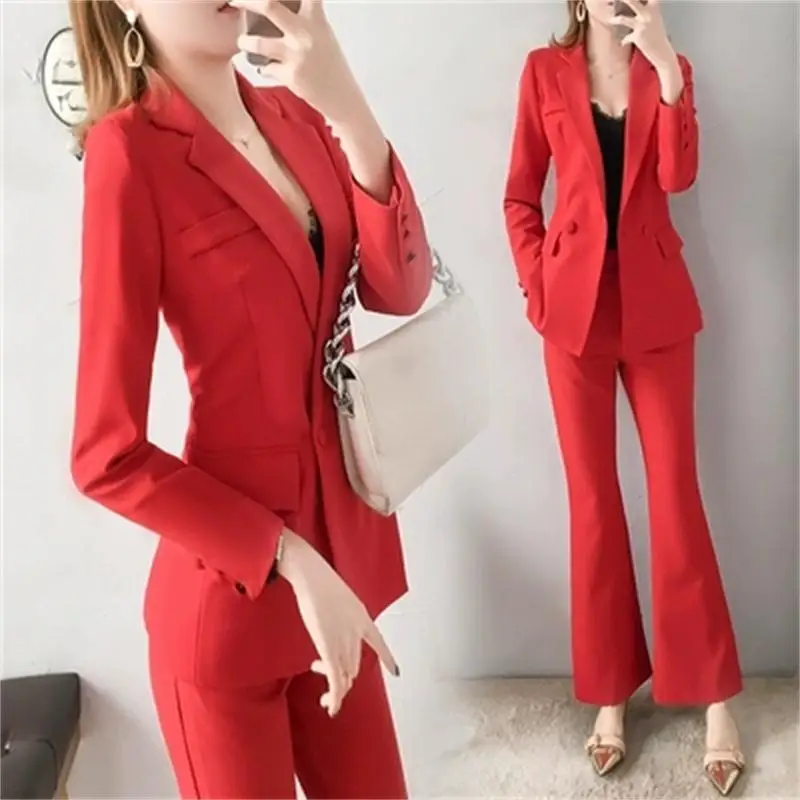 Fashion suit suit female New high quality Large size women red casual double-breasted suit+wide leg pants two-piece suit women
Fashion suit suit female New high quality Large size women red casual double-breasted suit+wide leg pants two-piece suit women