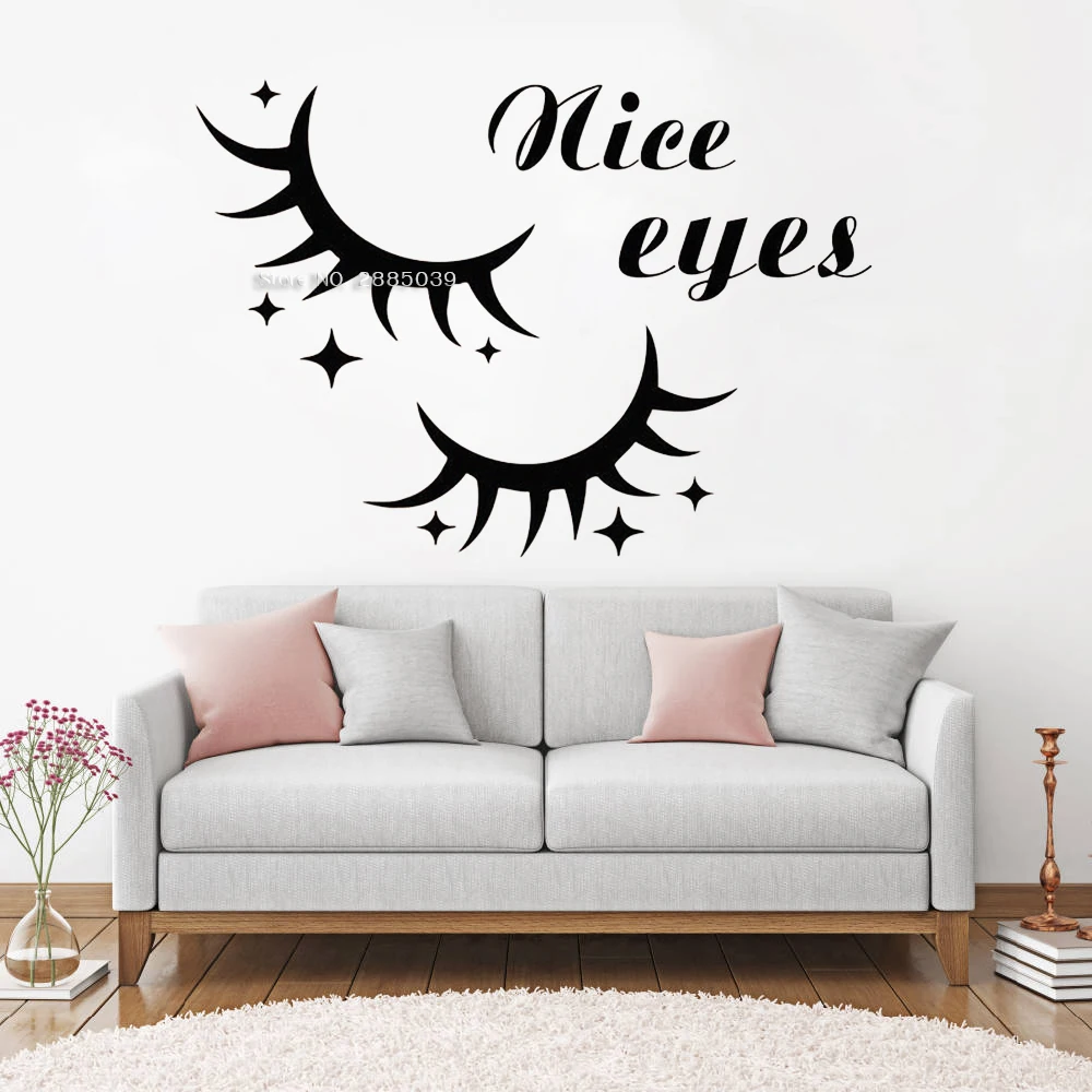 Nice Eyes Wall Decal Window Stickers Beauty Salon Style Home Decor Girls Bedroom Eyelashes Lashes Decoration Wall Murals LC1355
Nice Eyes Wall Decal Window Stickers Beauty Salon Style Home Decor Girls Bedroom Eyelashes Lashes Decoration Wall Murals LC1355
