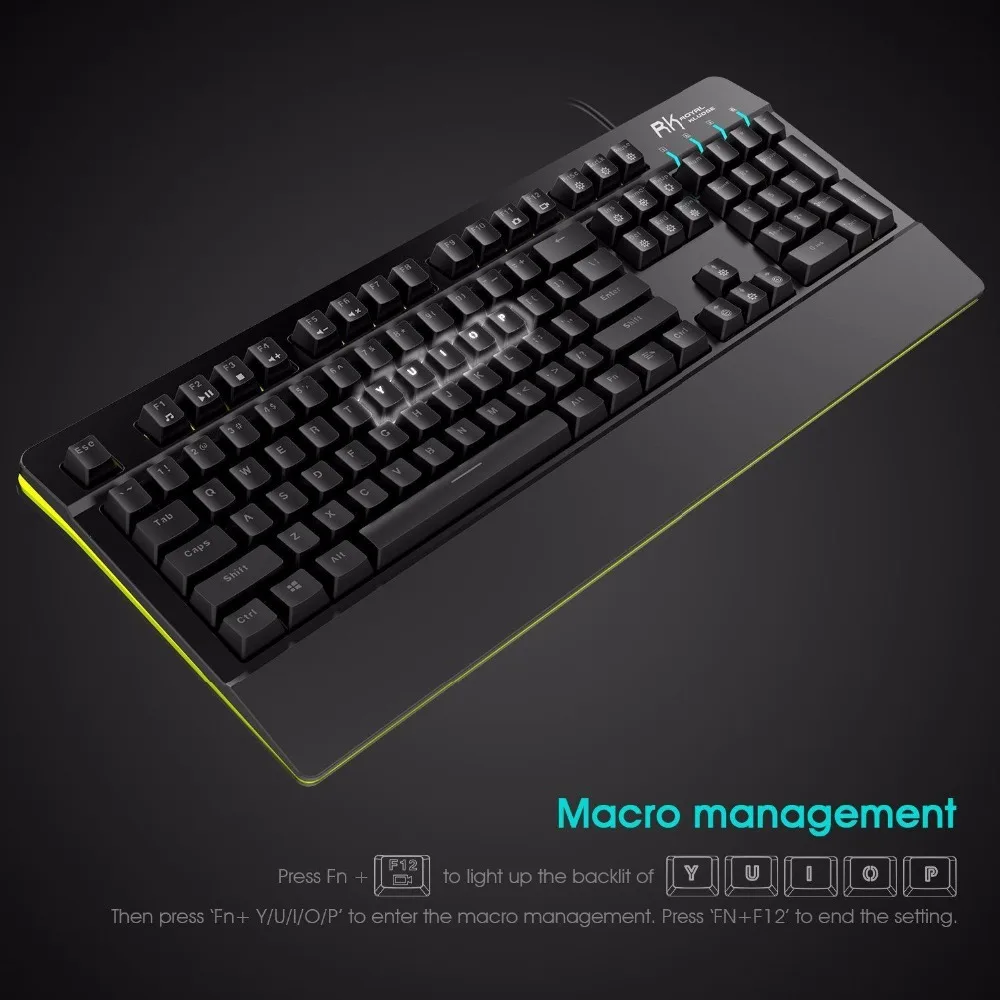 РК Pro104 RGB механическая клавиатура Проводная с подсветкой макро настройки стороны