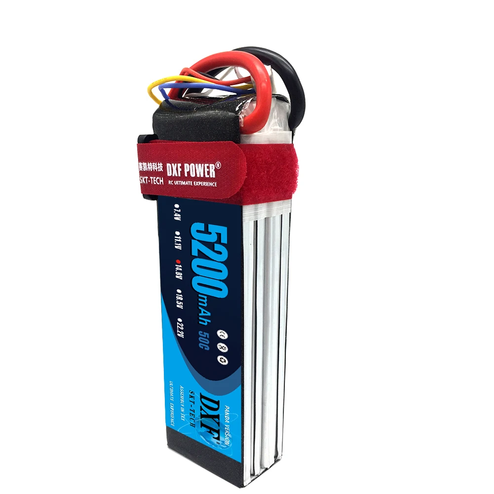 DXF Good Quality 14.8V 5200MAH 4S 50C MAX100C Lipo Battery RC Battery For Rc Helicopter Car Boat drone truck quadcopter
DXF Good Quality 14.8V 5200MAH 4S 50C MAX100C Lipo Battery RC Battery For Rc Helicopter Car Boat drone truck quadcopter