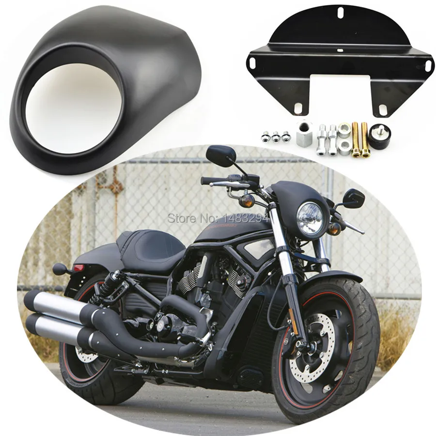 Матовая Черная передняя вилка для капота обтекатель передних фар маска Harley Sportster