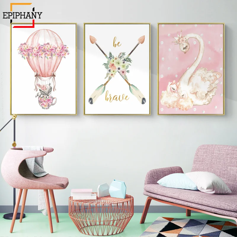 Boho Animal Swan Art Hot Air Balloon Canvas Painting Pink Flamingo Pictures Baby Girl Nursery Wall Art Prints Kids Room Posters
Boho Animal Swan Art Hot Air Balloon Canvas Painting Pink Flamingo Pictures Baby Girl Nursery Wall Art Prints Kids Room Posters