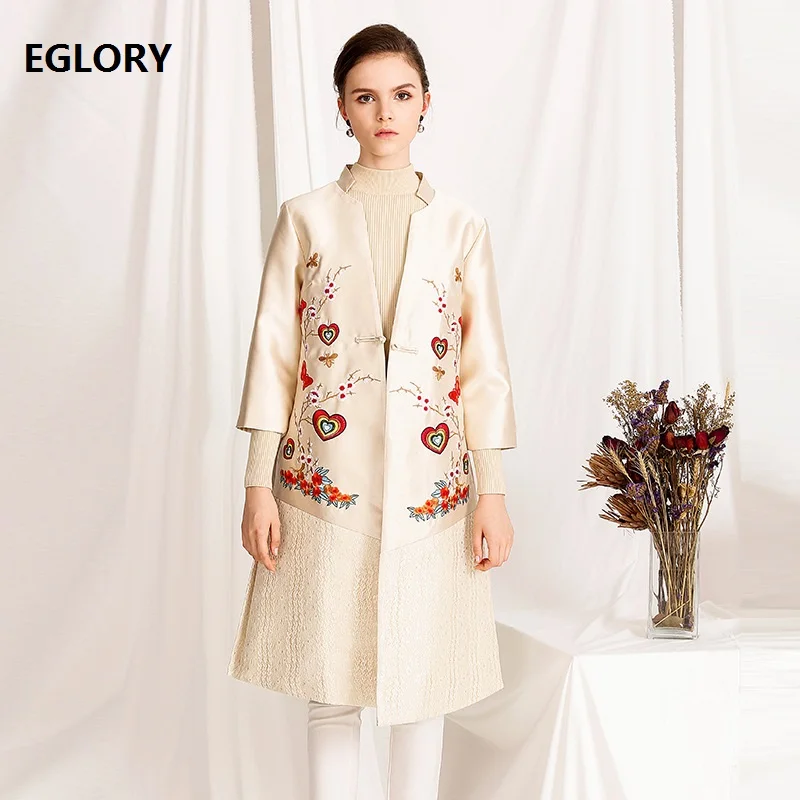 High Quality Brand New Plus Size Long Coat Trench Women Sweetheart Embroidery Lace Patchwork Wide-waisted Coat Female Overcoat
High Quality Brand New Plus Size Long Coat Trench Women Sweetheart Embroidery Lace Patchwork Wide-waisted Coat Female Overcoat