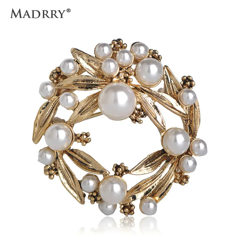 Madrry Fashion Simulated-pearl Round Wreath Shape Brooch Flower Jewelry Brooches For Women Clothes Brooch Pins Accessories Gifts
Madrry Fashion Simulated-pearl Round Wreath Shape Brooch Flower Jewelry Brooches For Women Clothes Brooch Pins Accessories Gifts