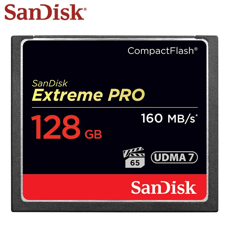 Карта памяти SanDisk 128 ГБ CF карта 32 Гб CompactFlash Extreme 64 UDMA7 160 МБ/с./с флеш-карта 4K HD видео |