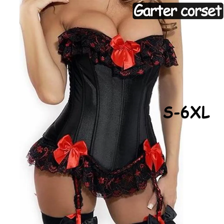 Plus Size Satin Overbust Corset Bustier Steel Boned Big Bow Sexy Burlesque Basque Top Lace Up Fetish Lingerie
Plus Size Satin Overbust Corset Bustier Steel Boned Big Bow Sexy Burlesque Basque Top Lace Up Fetish Lingerie