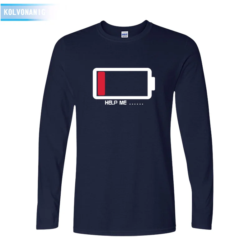 2019 fall Fashion Men's T shirt Letters HELP ME.. Energy Low Battery Printed Long sleeve T-Shirt Male Funny Cotton Boys Top Tees
2019 fall Fashion Men's T shirt Letters HELP ME.. Energy Low Battery Printed Long sleeve T-Shirt Male Funny Cotton Boys Top Tees