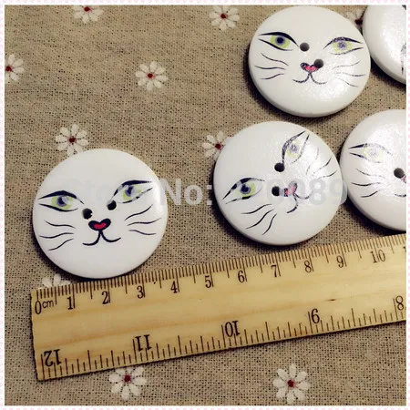 100pcs 40mm White Round Wood Large Buttons 2 Holes Cute Cat Face Sewing Accessories Crafts Scrapbooking Embellishements
100pcs 40mm White Round Wood Large Buttons 2 Holes Cute Cat Face Sewing Accessories Crafts Scrapbooking Embellishements