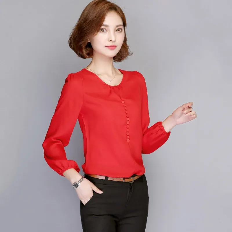 New Elegant Women Casual Loose Blouses Long Sleeve Autumn Chiffon Shirt Ladies Tops
New Elegant Women Casual Loose Blouses Long Sleeve Autumn Chiffon Shirt Ladies Tops